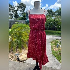 Lovers + Friends Basil Midi Dress - Red with White Stars